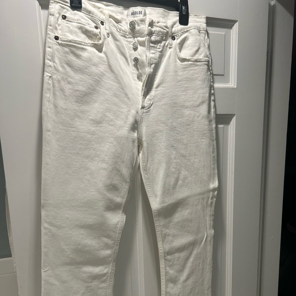 Agolde White Ankle & Cropped Jeans